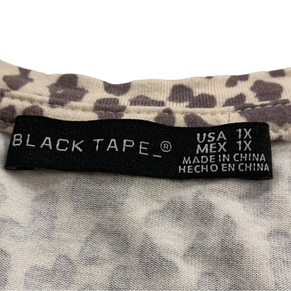 Black Tape | Leopard Print V-Neck T-Shirt Soft Stretchy Plus Size 1X - Picture 3 of 10
